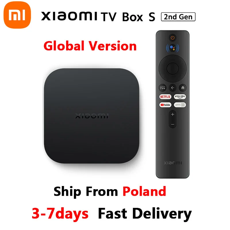 

Ship From Poland Xiaomi Mi TV Box S 2nd Gen 4K Quad-core Processor BT5.2 2GB 8GB Google TV Google Assistant Smart Global Version