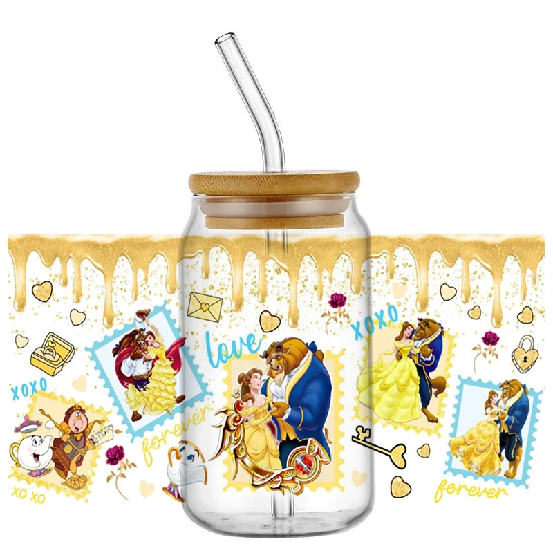 Miniso смешанный мультяшный герой 16OZ UV DTF обертки для чашек переводная наклейка