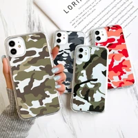 fashion clear phone case for iphone 12 11 13 pro max mini 7 8 plus x xr xs max se camouflage shockproof cover for iphone 11 case