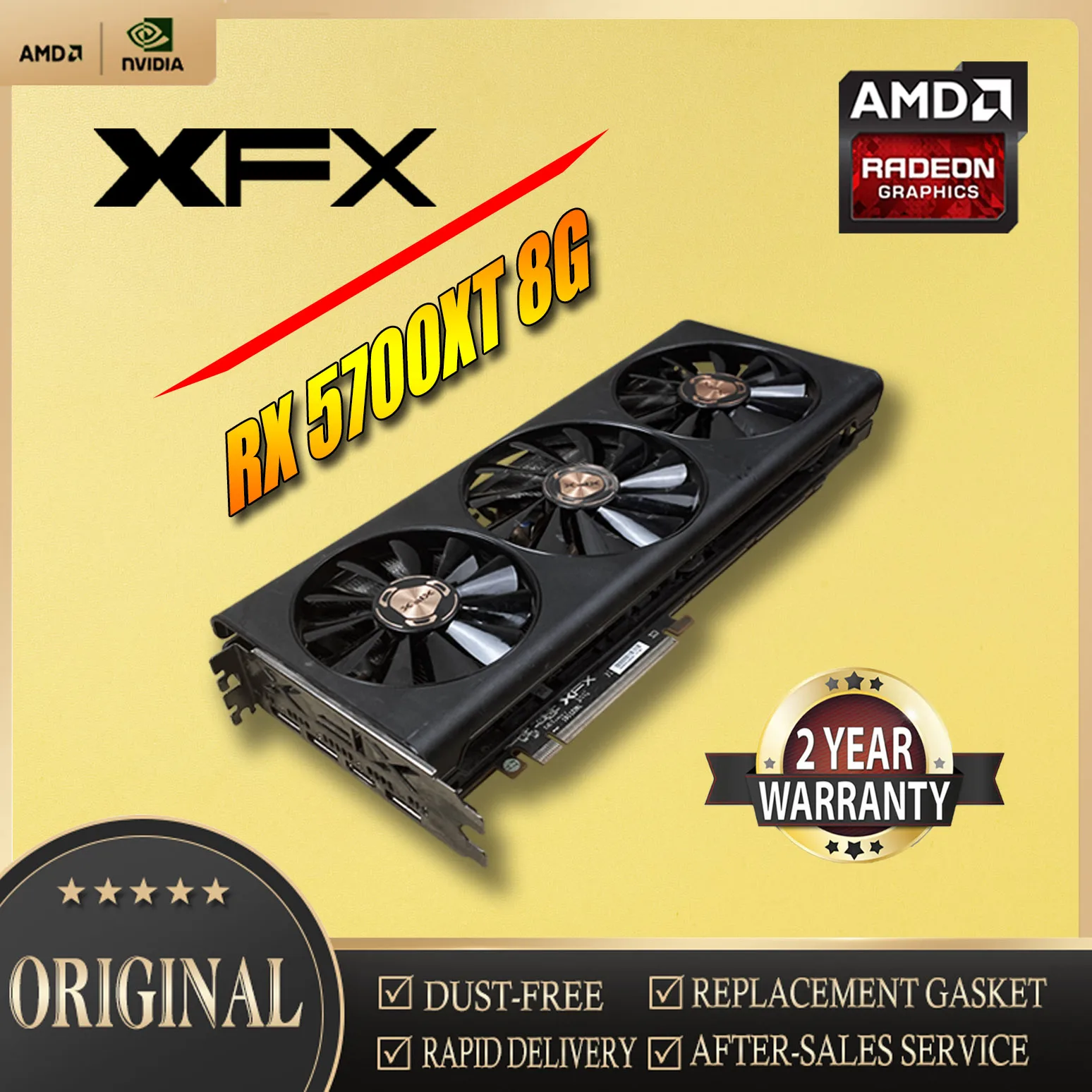 Графические карты XFX RX5700 8G RX5700XT 8 Гб 3Fan Founder AMD 7nm 256bit PCIE4.0X16 видеонастольный ПК