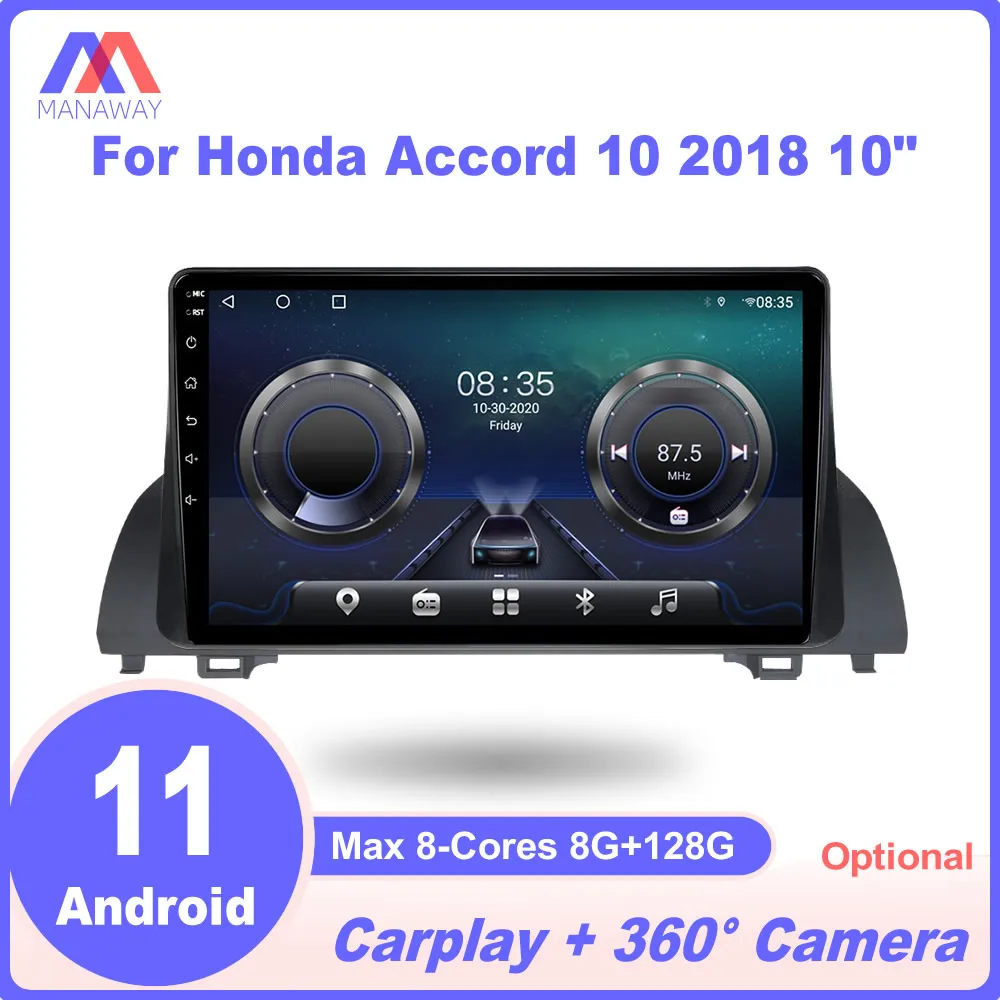 Android 11 DSP CarPlay Car Radio Stereo Multimedia Video Player Navigation GPS For Honda Accord 10 2018 10