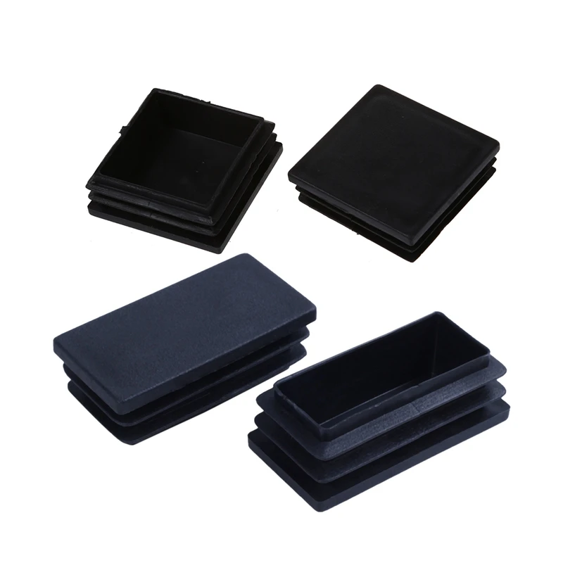 Черные пластиковые трубки 34 шт. заготовки для труб 4 квадратных наконечника 50x50 мм