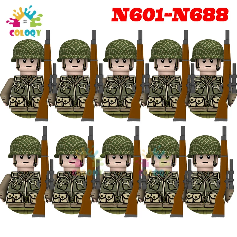 Детские игрушки WW2 10 шт.компл. N601-N688 Строительные блоки США Советская военно-морская армия Солдат Мини-фигурки Игрушки для детей Рождественские подарки (art.: 3920d3a751d36) - 3920d3a751d36