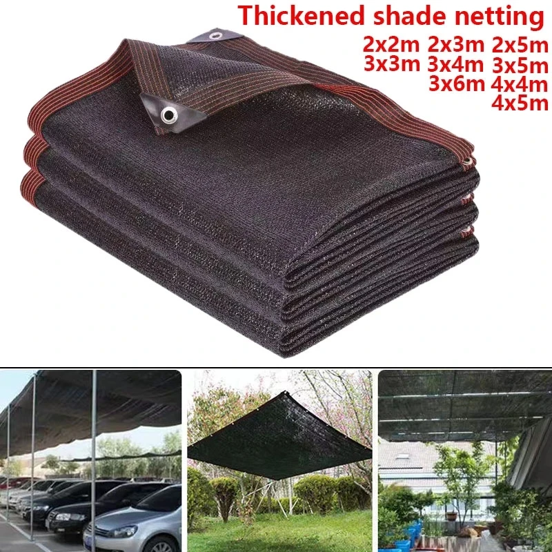 Thickened 12-pin 90% shading rate anti-UV HDPE black shading net outdoor pergola car garage rain shed shading net