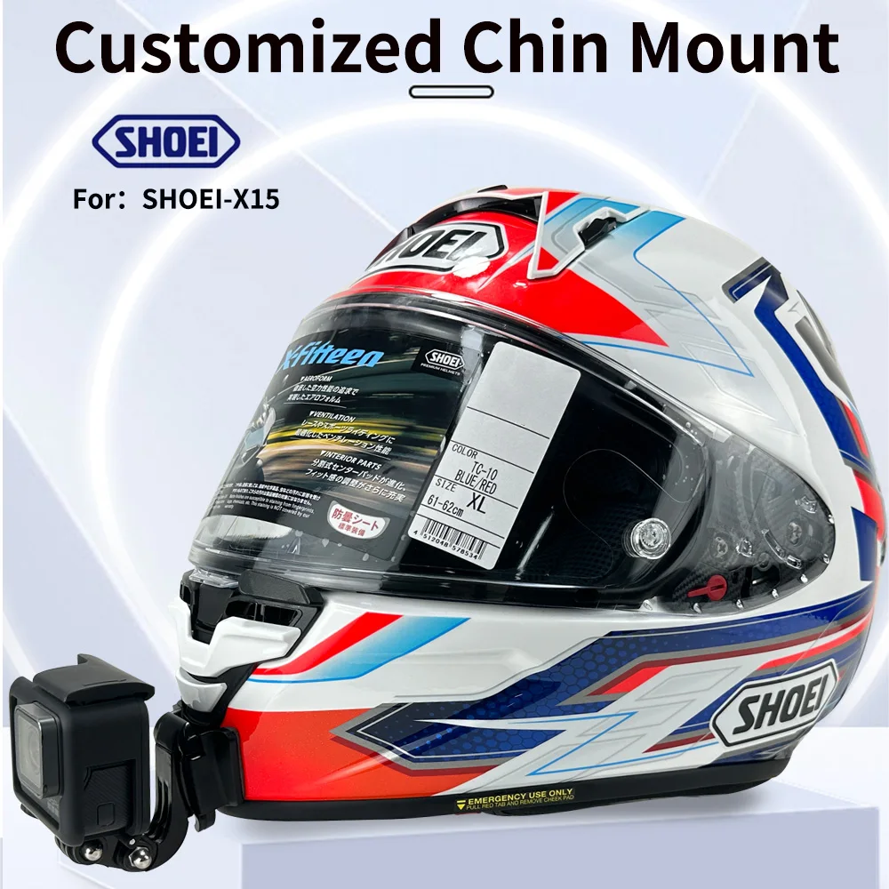 SHOEI GT Air 2 X15 X14 Z8Customized CNC Aluminium Helmet Chin Mount for GoPro Insta360 DJI Motorcycle Camera Helmets Accessories images - 6