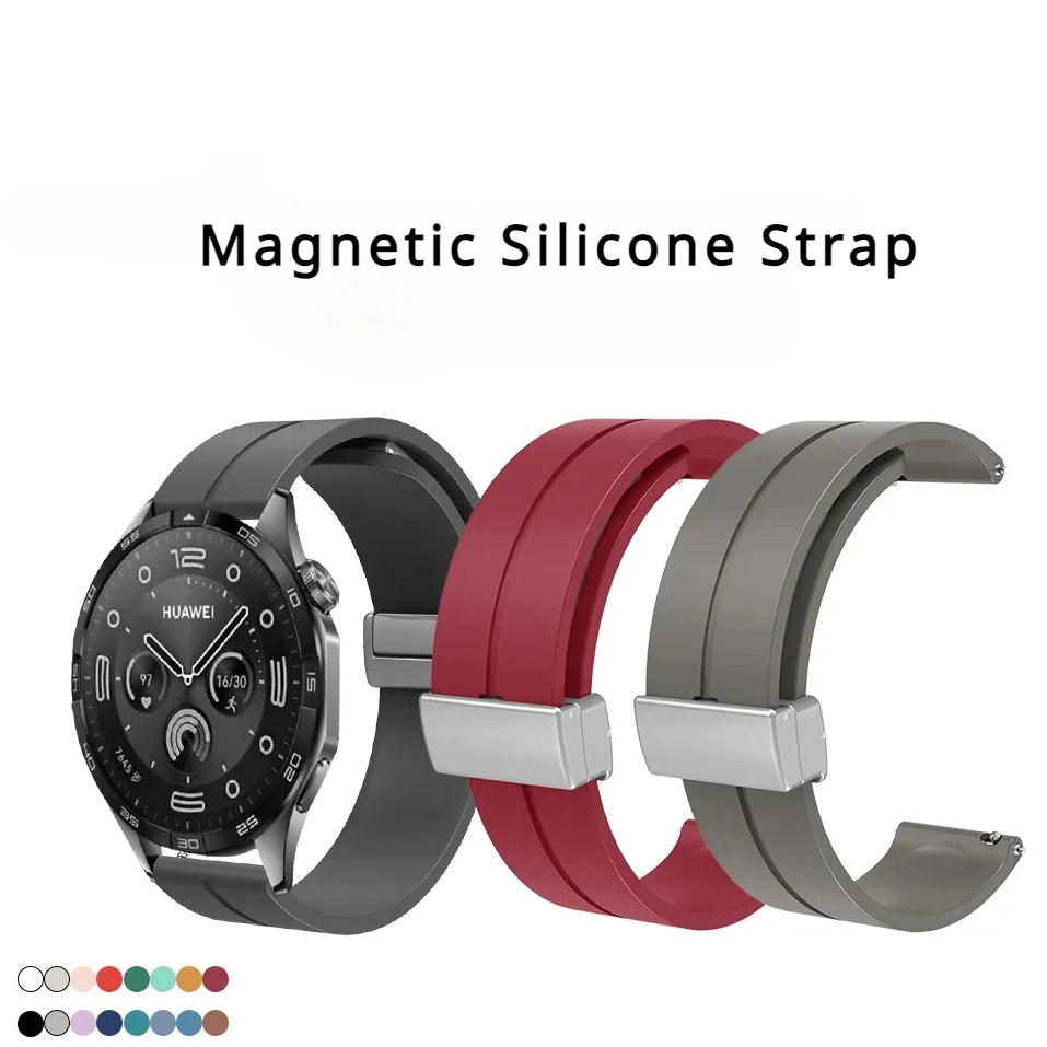 

Ремешок силиконовый для Huawei Watch GT4/GT3/GT2/46 мм/4Pro, сменный Магнитный браслет для GT4 41 мм, 22 мм