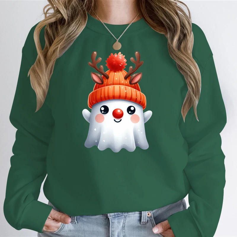 Худи с мультяшным призраком на Хэллоуин Женский Классический пуловер кий The Boo