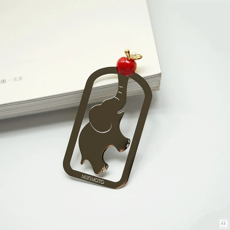 

Elephant Eating Apple Bookmark Creative Book Mark Notebook Decoration Birthday Graduation Gifts Planner Accessories