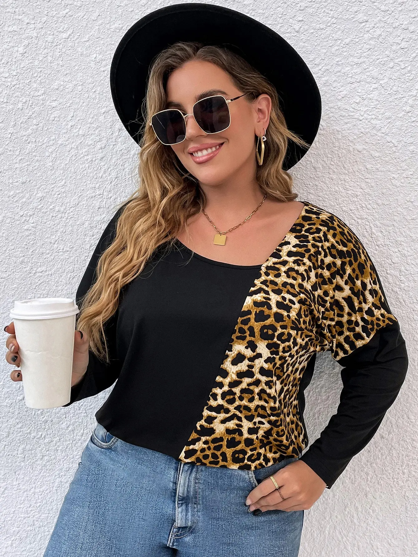 Plus Size 4XL Blouses for Women 2022 Autumn Patchwork Leopard Long Sleeve Large Size Top Casual T Shirt Loose Oversized Clothing