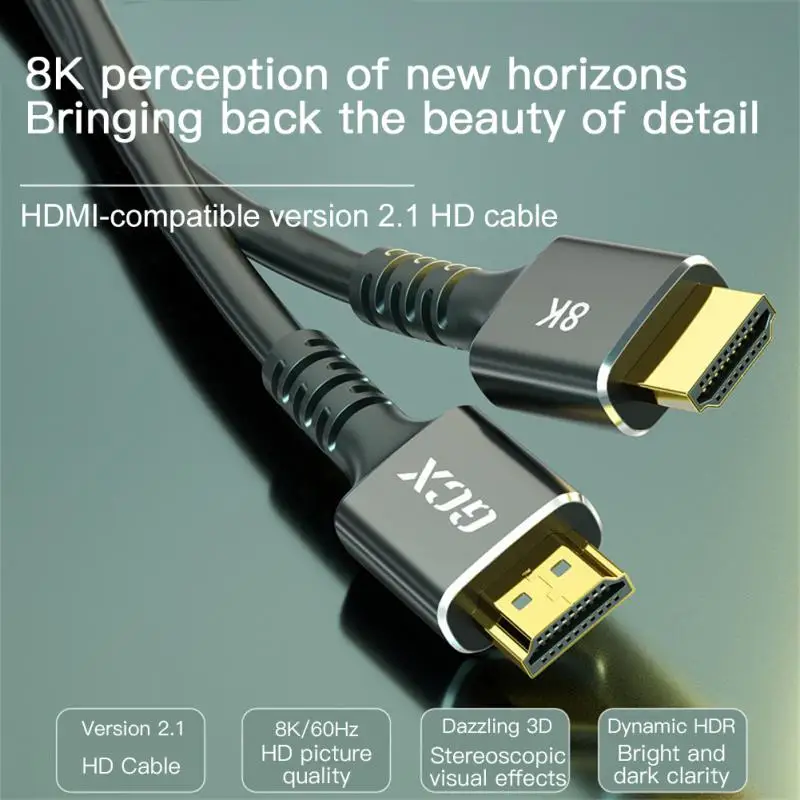 

For Tv Computer Monitor Hdmi-compatible Hd Cable For Tv 8k 60zh Hd Data Cable 8k/60hz 4k/120hz For Computer Hdmi-compatible 2.1