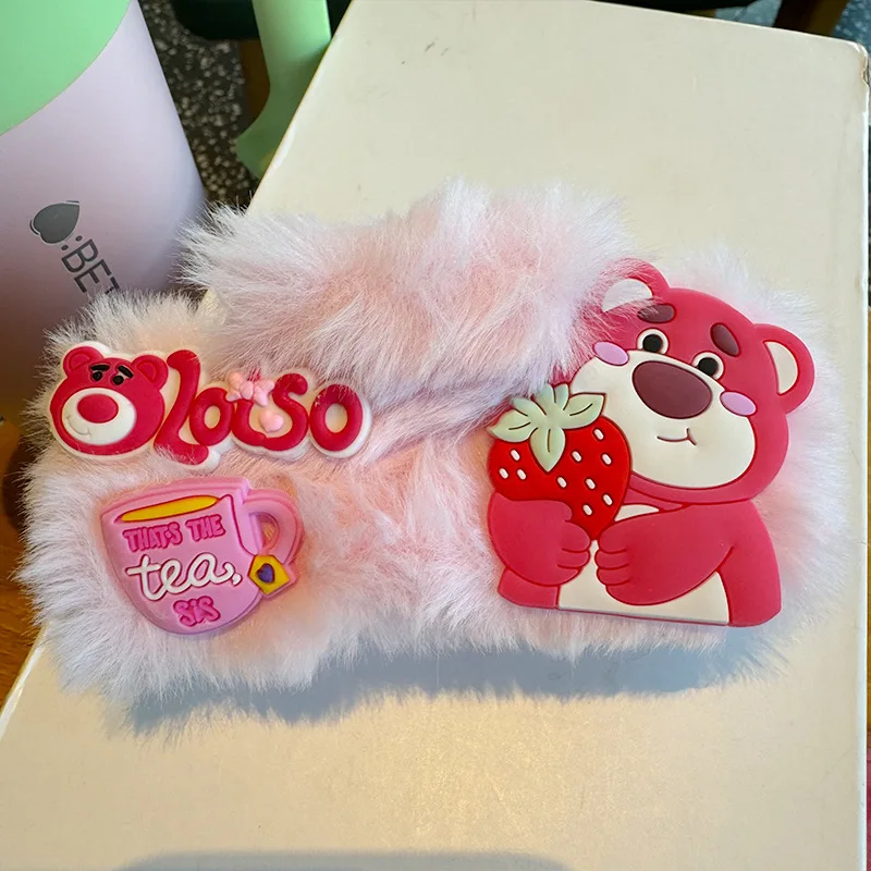 Disney lotso pink barbie-style plush hair grabs letters from the back of fruit head shark clip princess