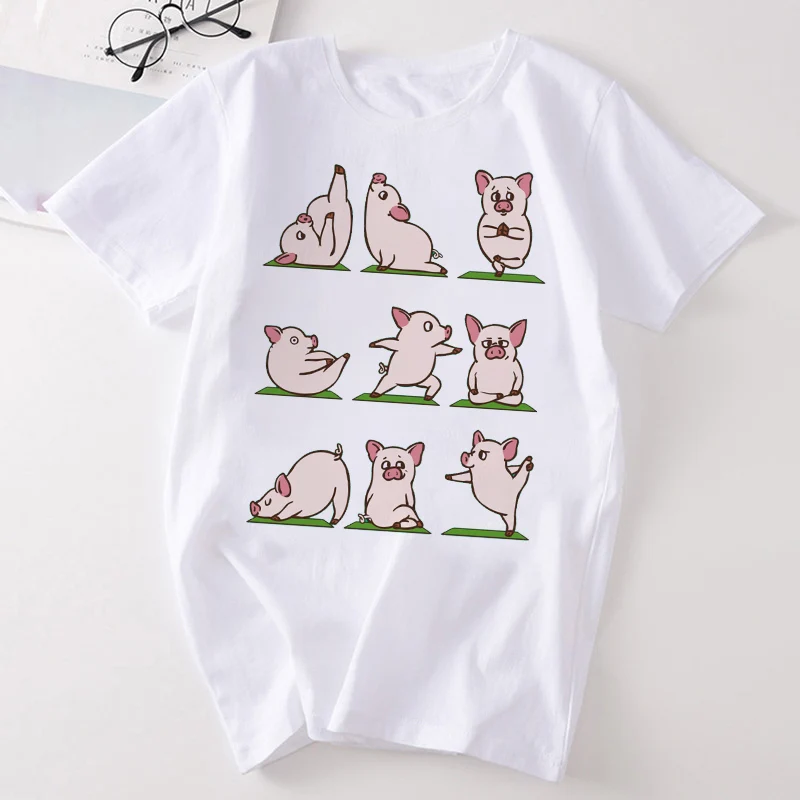 

Summer Trend Style Graphic Short Sleeve Cute Sweet Cat White Basic Top T Shirts Round Neck T-shirt Polyester Creative Tshirt