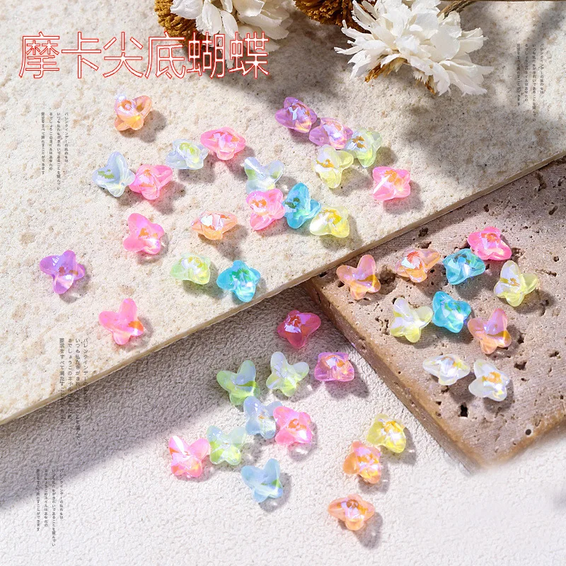 

20 шт. ювелирные украшения для ногтей в форме бабочки, 3D Подвески, красочное острые дно, стразы для дизайна ногтей, кристаллы, «сделай сам», ма...