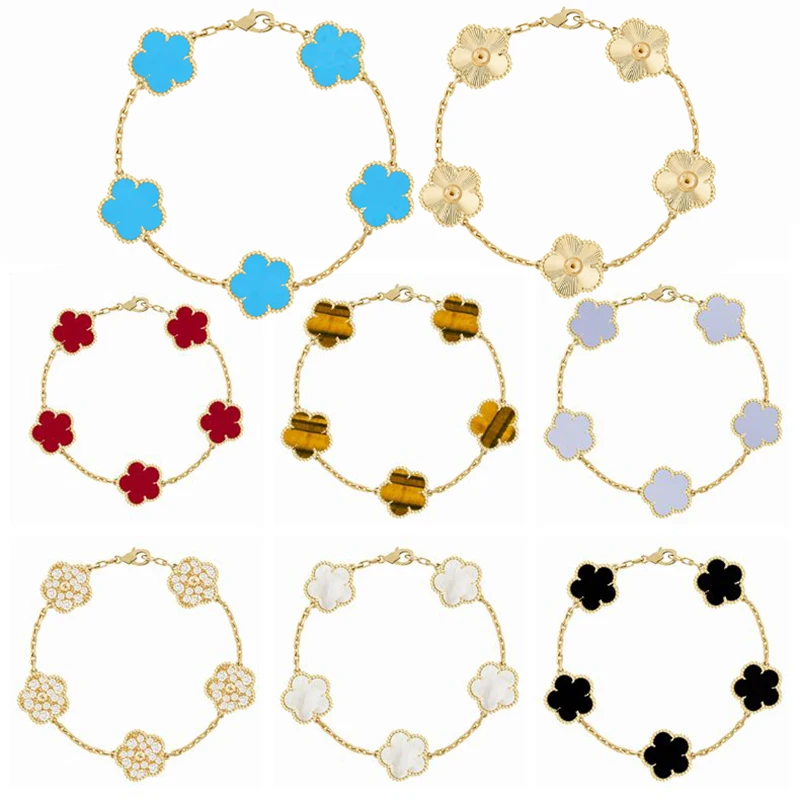 Классический винтажный браслет из стерлингового серебра Alhambra серии S925 с