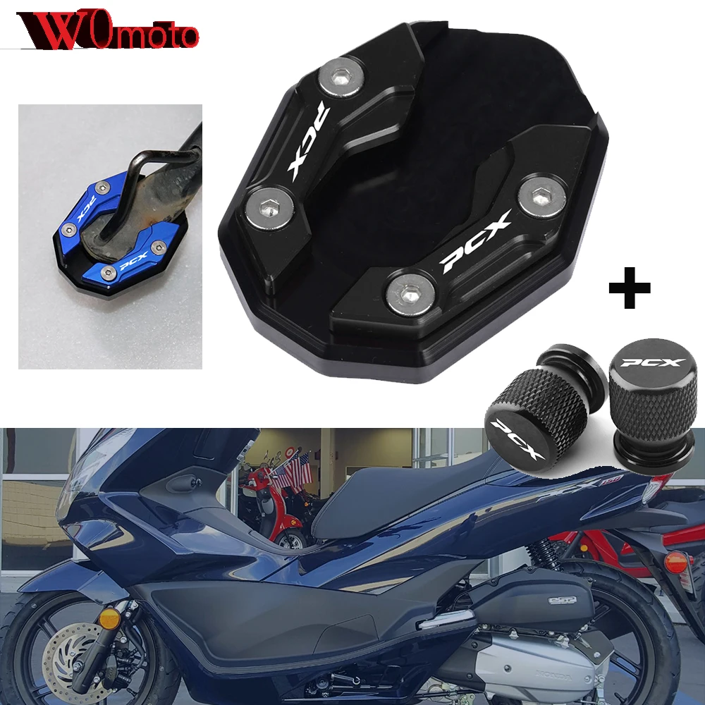 

Аксессуары для мотоциклов HONDA PCX 125 150 160-2018 CNC боковая подставка увеличивающая пластина подставка удлинительная Подушка и колпачки клапанов ...