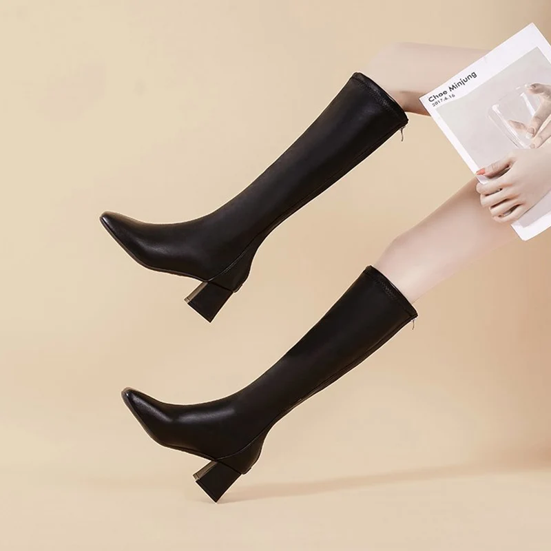 

Lady Boots Shoes Zipper Winter Footwear Boots-Women Sexy Thigh High Heels High Sexy Stiletto 2022 Autumn Over-the-Knee Rome Basi