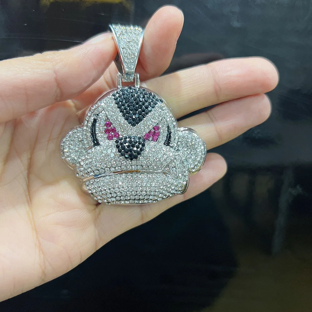 Enlarge European and American full diamond three-dimensional monkey pendant hipster domineering cool hip-hop tennis chain