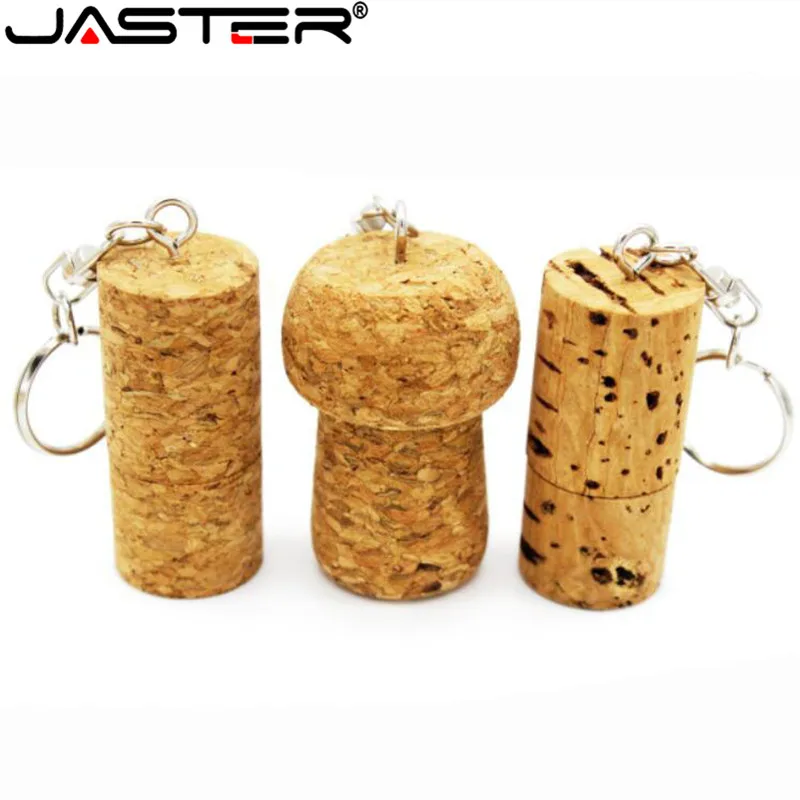 

JASTER Cork USB flash drives 128GB Wood Pen Drive 64GB Free Custom Logo Memory Stick 32GB Key Chain Pendrive Wedding Gift 16GB