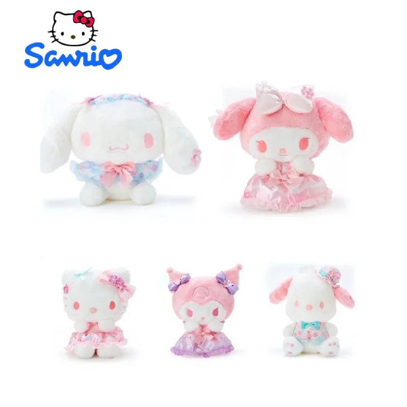 

Sanrio аниме кавайная обстановка розовая серия цветов вишни Hello Kitty Cinnamoroll Kuromi My Melody плюшевая игрушка кукла милый подарок