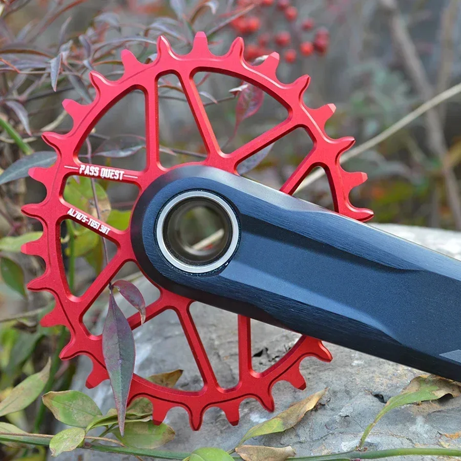 Черная/красная 0 мм смещенная 30T/32T/34T/36T/38T/40T/42T овальная велосипедная звездочка для