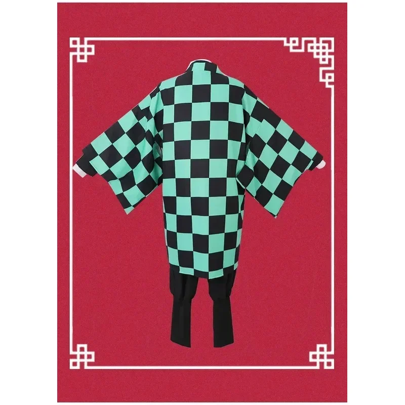 Кимоно для косплея из аниме Kamado Tanjirou кимоно киметасу катана танджиро пруик