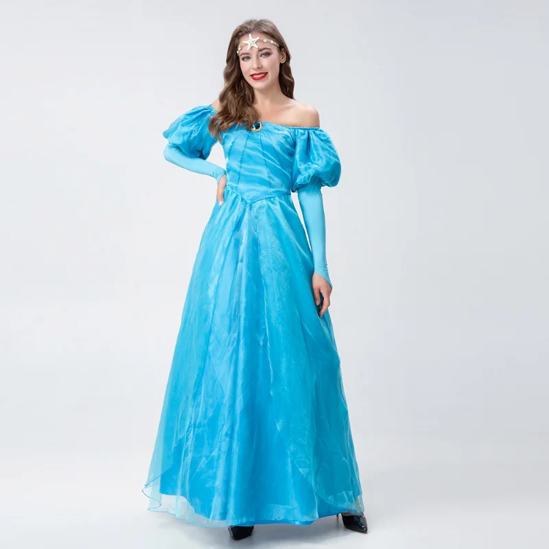 

Movie Belle Costume Dress Adult Women Halloween Birthday Party Princess Cosplay