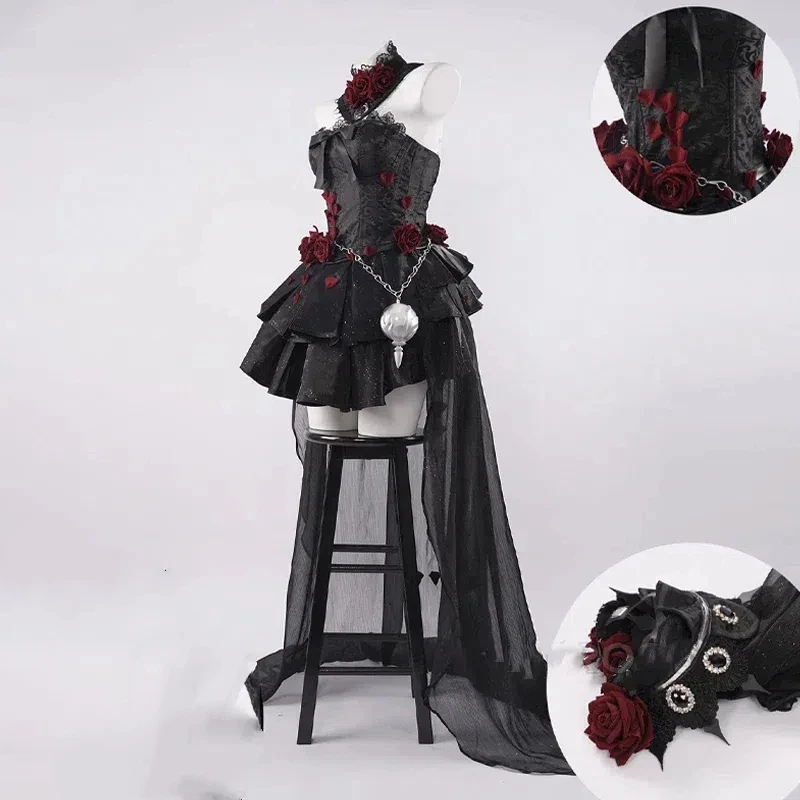 Психолог Квадратный Аниме Косплей Костюм Готическая Невеста Вампир Черная Роза