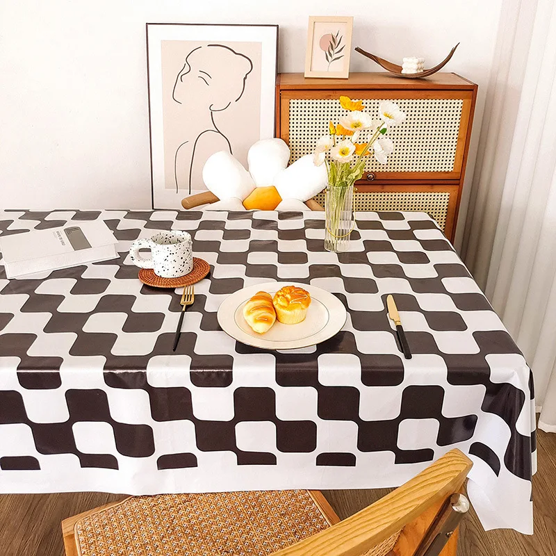 

Simple Tablecloth Waterproof Oil -proof Long Square -shaped Coffee Table Pu Leather Table Cloth Table Cushion Y45SZ8860601