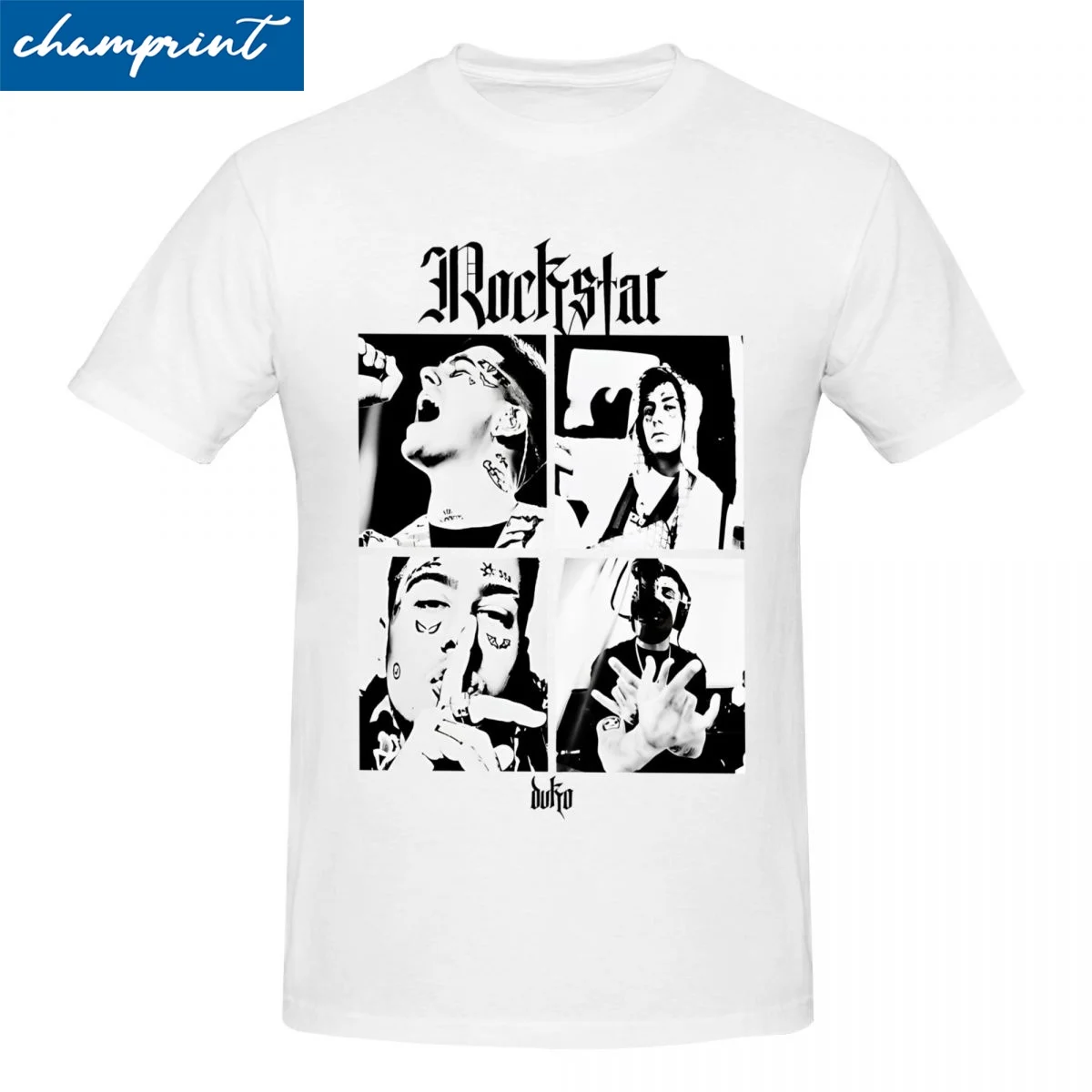 Футболка Rockstar Duki с принтом для мужчин и женщин тенниска из 100% хлопка в виде