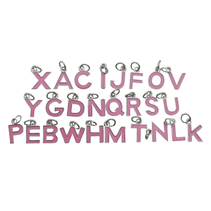 5 шт. посеребренный розовый цвет английская именная буква DIY кулон для женщин и