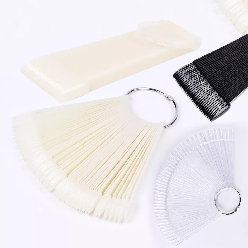 

Natural Clear Black Color Card Nail Tips Display False Nails Round Fake Color Chart with Ring Nail Acrylic Design Tools GLA23