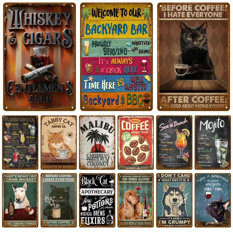 Металлическая жестяная вывеска в винтажном стиле