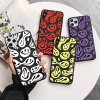 trippy twisted smiley red white iphone case for phone 6s 7 8 plus se 2020 12 mini 11 13 pro x xr xs max soft silicone