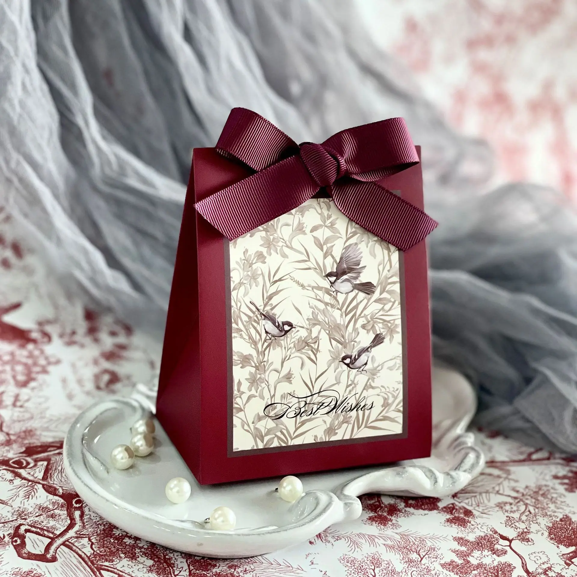 

LINSBAYWU Крафт-бумажная свадебная коробка для конфет