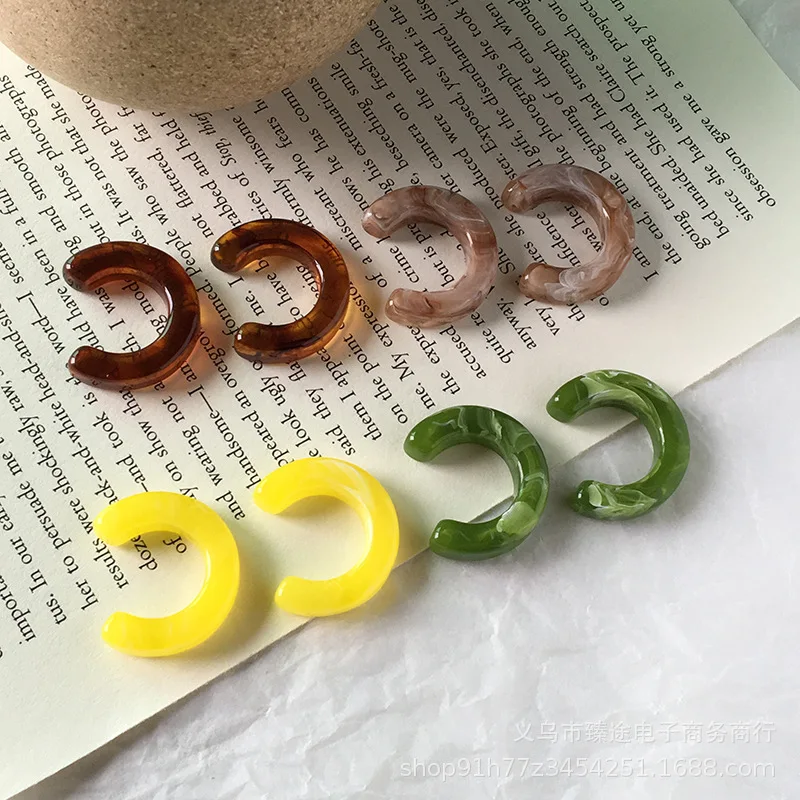 

Полукруглые аксессуары для бижутерии «сделай сам», круглые аксессуары с-образной формы из янтарной смолы, корейский стиль, 5 шт.