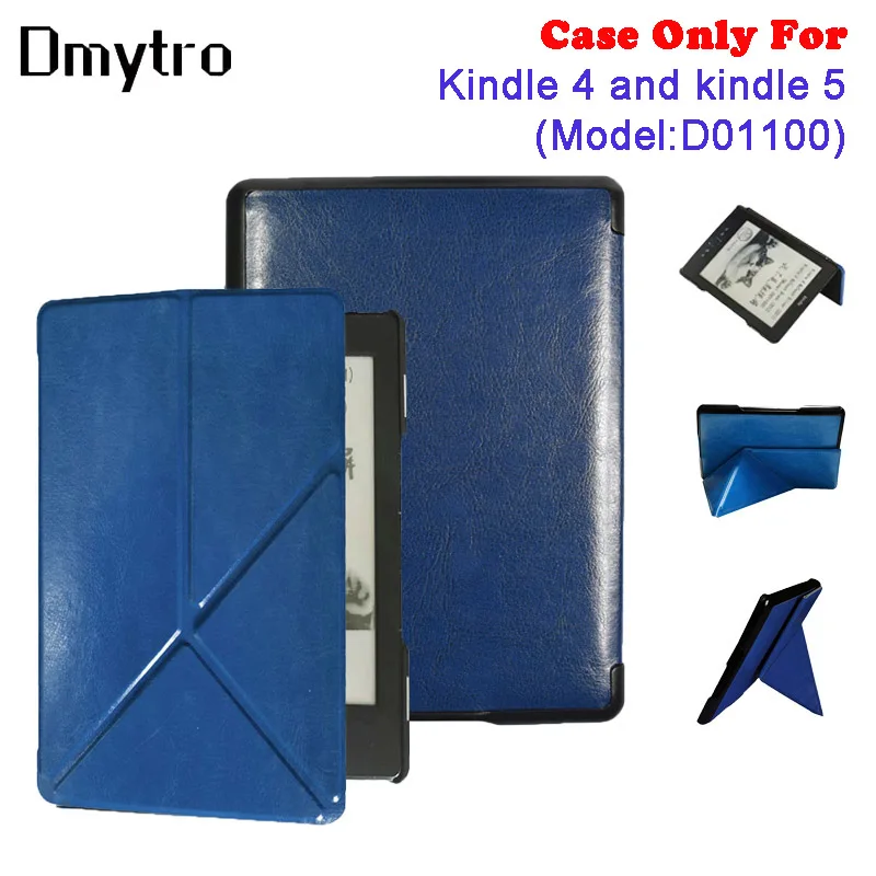 Pu Leather Flip Book Cover For Kindle 4 Kindle 5 D01100 Ebook High Quality Shell K4 K5 Folio Case