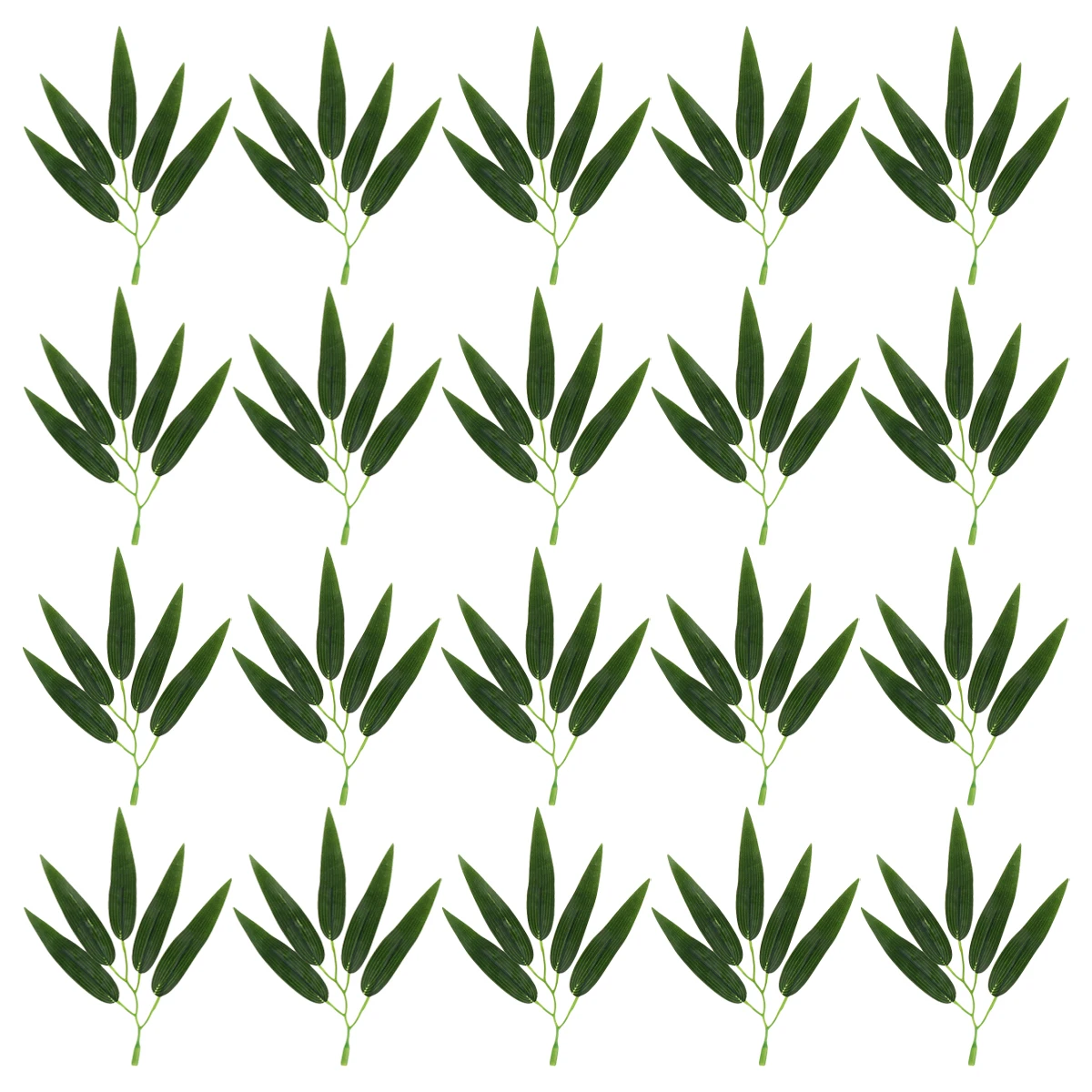 

50Pcs Artificial Green Bamboo Leaves Fake Branches Green Plants Greenery Leaves Office for Wedding Home Hotel Party Decoration