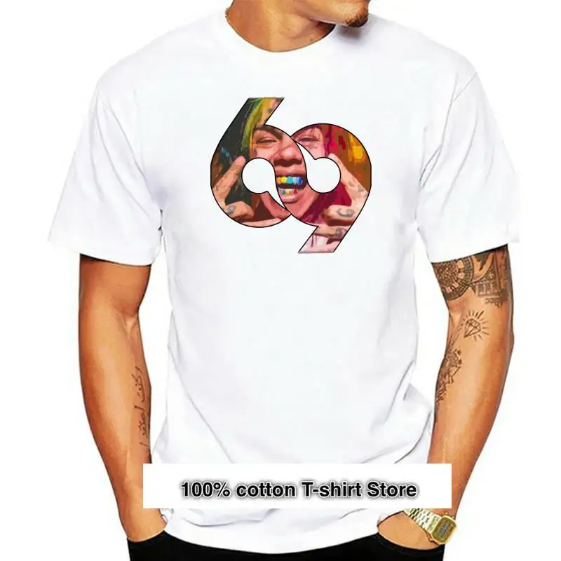 

Модная рубашка в стиле хип-хоп 6ix9ine, рубашка с принтом Tekashi69, рубашки с 3D-принтом, 100% хлопок