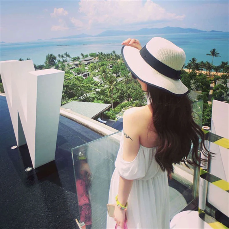 

Шляпа женская Соломенная из рафии, складная пляжная шапка от солнца, для девушек, пляжный аксессуар, весна-лето 2022