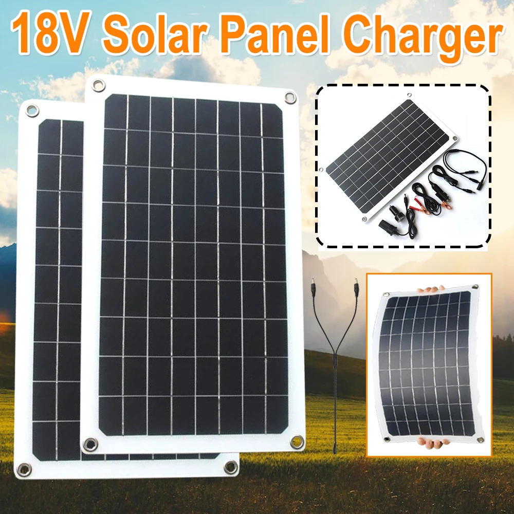 

Комплект панелей солнечных батарей 80 Вт 18 в, полная поликремниевая солнечная батарея, портативный внешний аккумулятор, солнечное зарядное ...