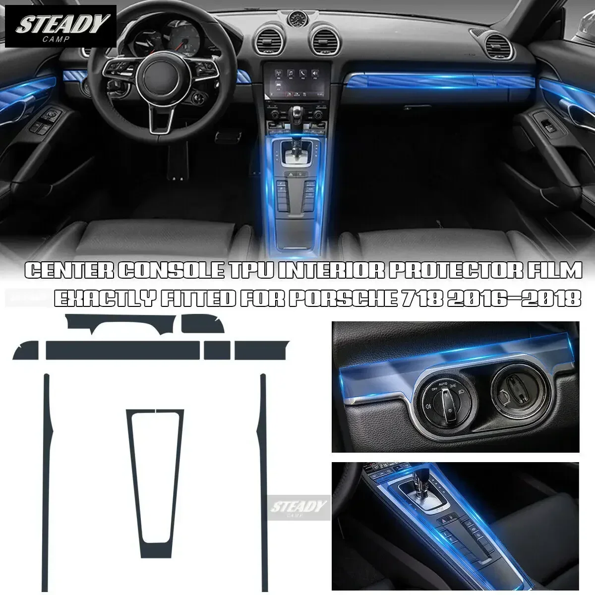 Защитная пленка Precut для защиты салона от царапин и Прозрачной краски Porsche Boxster 718