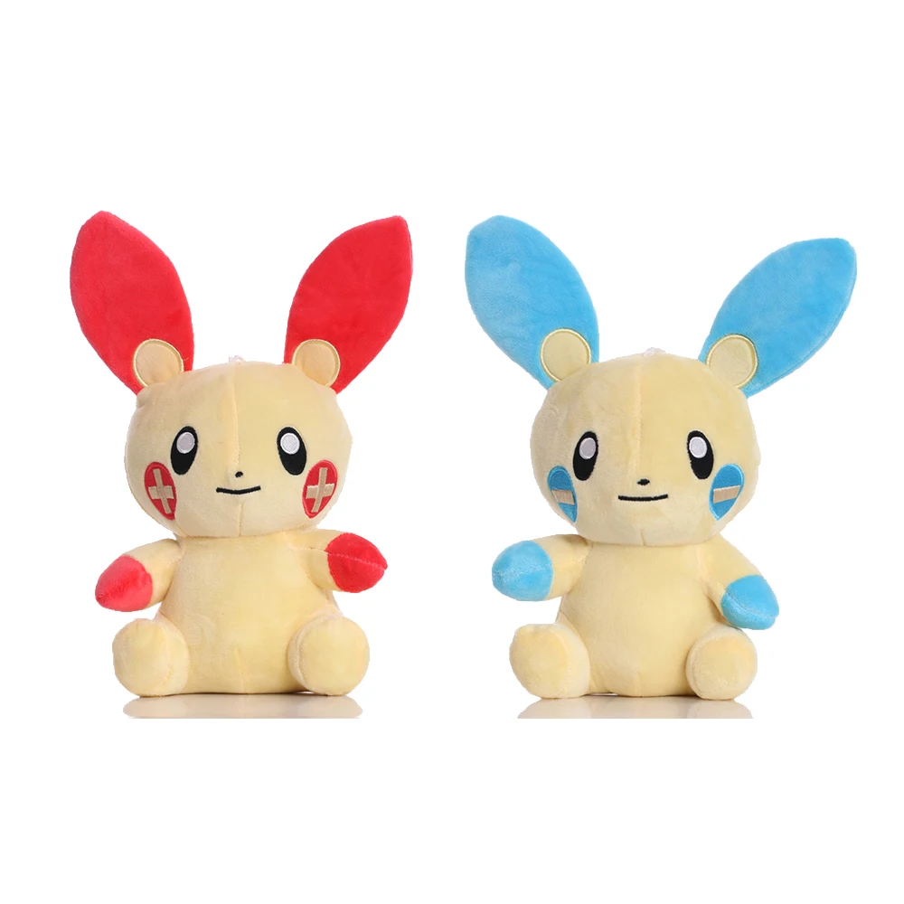 

Kawaii Plusle Minun Plush Toy Pokemon Pikachu Soft Stuffed Doll Positive and Negative Electricity Elf Couple Christmas Gift