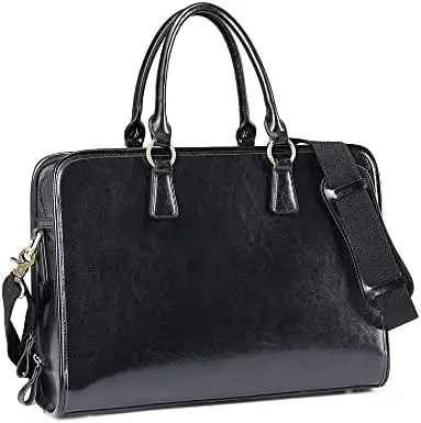 

Портфель из натуральной кожи для женщин, вместительная сумка для ноутбука с биркой для багажа