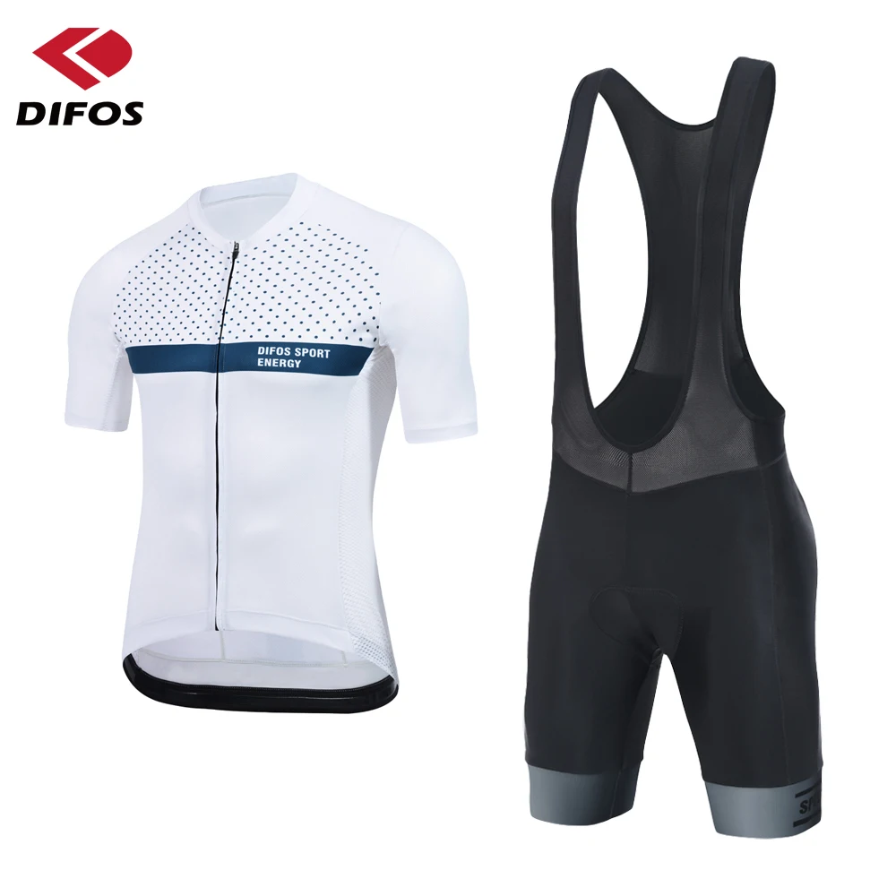 

DIFOS Cycling Jersey Set Men Summer MTB Sport Cycling Bib Shorts Clothing Mountain Bike Short Sleeve Bicycle Wear Reflective