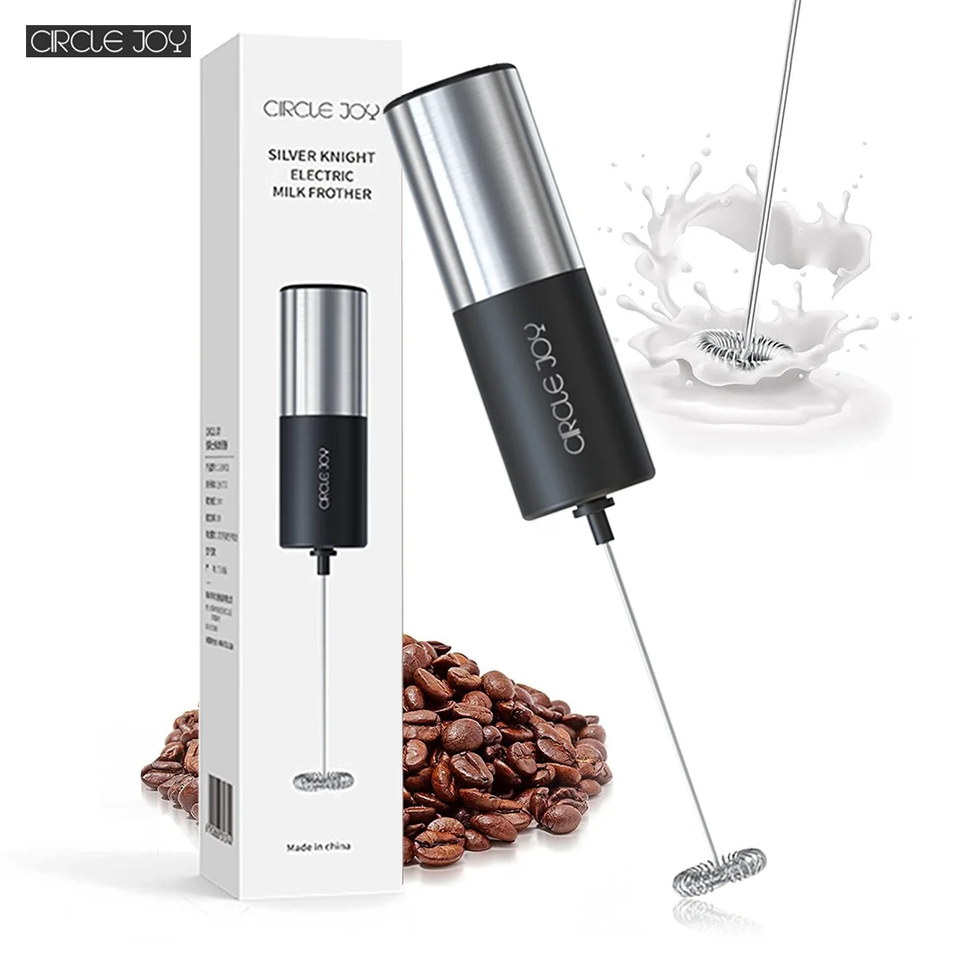Circle joy Electric Milk Frother Battery Powered Drink Mixer for Matcha Coffee Maker Egg Beater Portable Blender