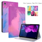 Чехол для Lenovo Tab P11, Новый чехол для планшета с рисунком, чехол для Lenovo XiaoxinPad P11, кожаный чехол-книжка из ТПУ с подставкой