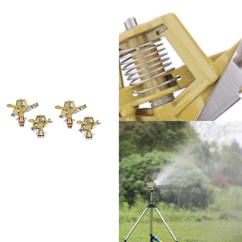 

4PCS Zinc Alloy Impact Sprinkler Head For Watering Gardens Hose End Sprinklers Watering Tools Adjustable Angle
