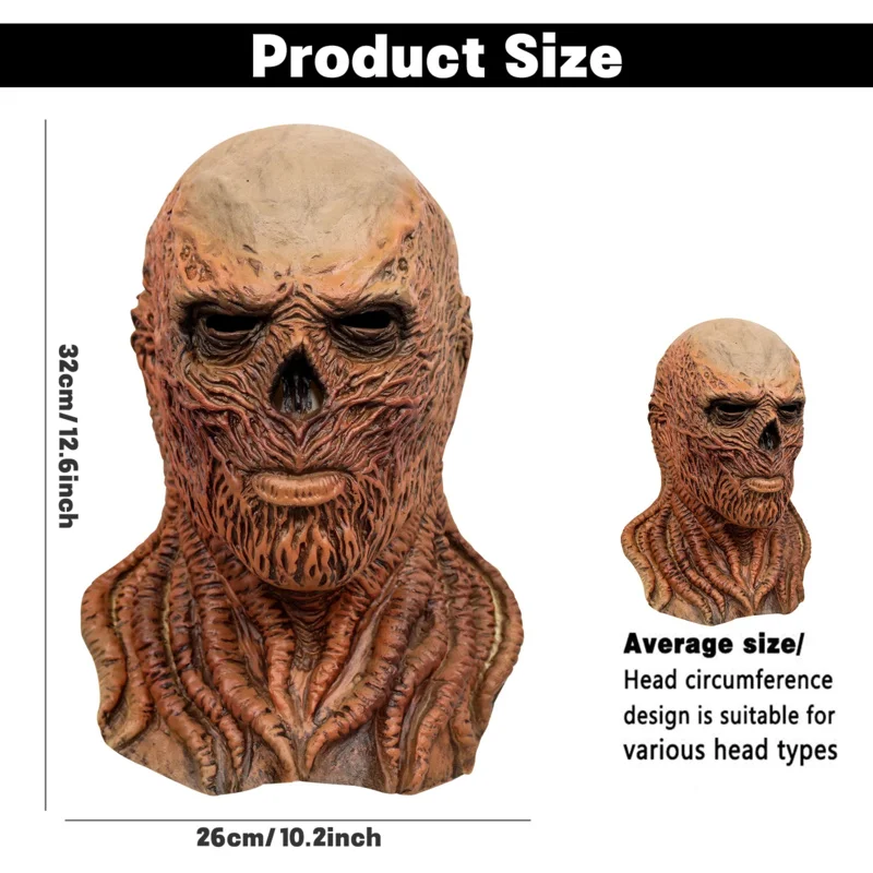 Маска странная вещь Vecna шлем на все лицо дьявола монстр латексные маски реквизит