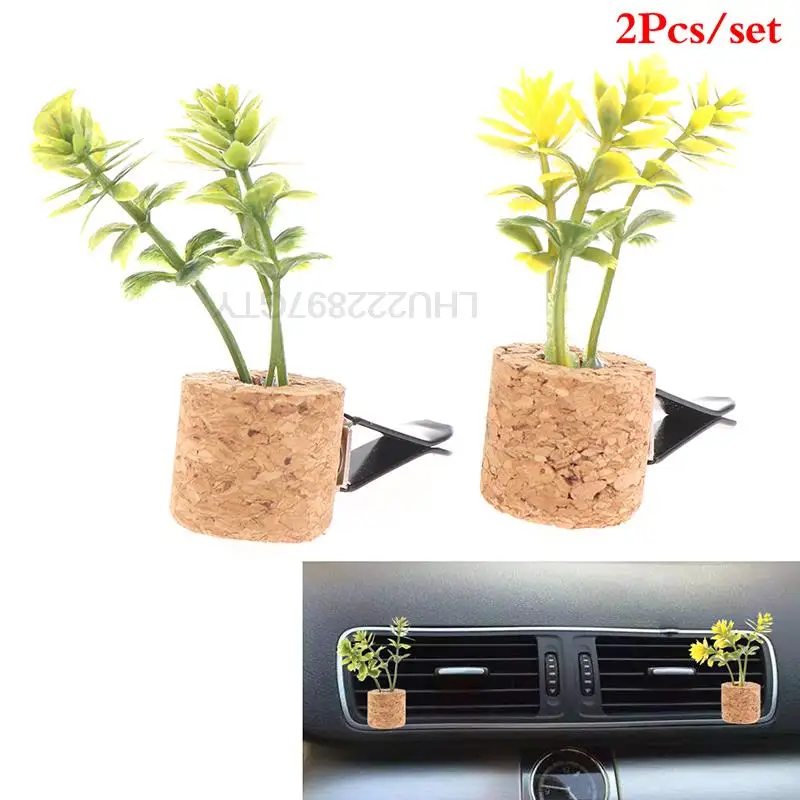 

Cute Vent Clip Succulents with Essential Oil Car Plant Vent Decor Air Freshener