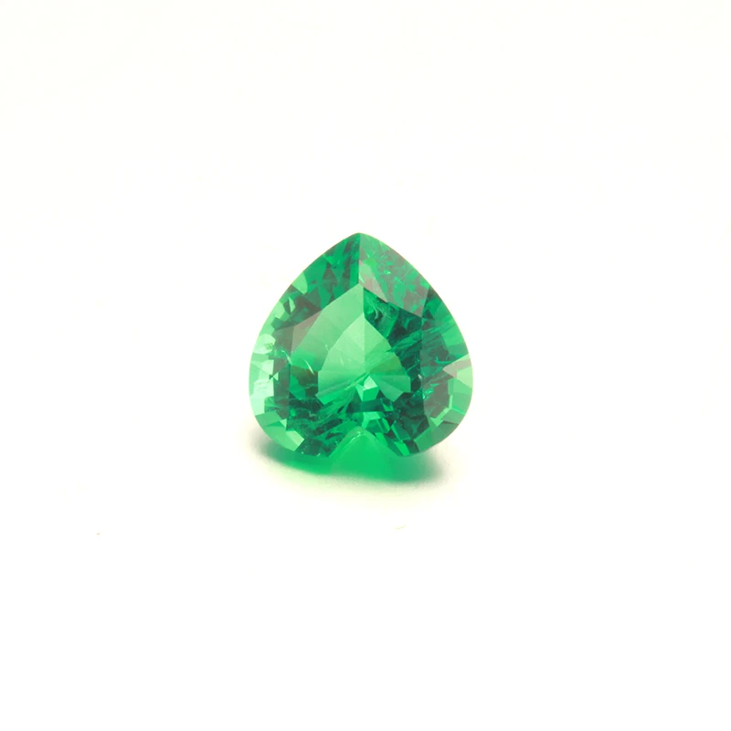 

Green Emerald From Columbian Hearts Shape 3x3-6x6mm Hydrothermal For Jewerly Earring Design Top Quality